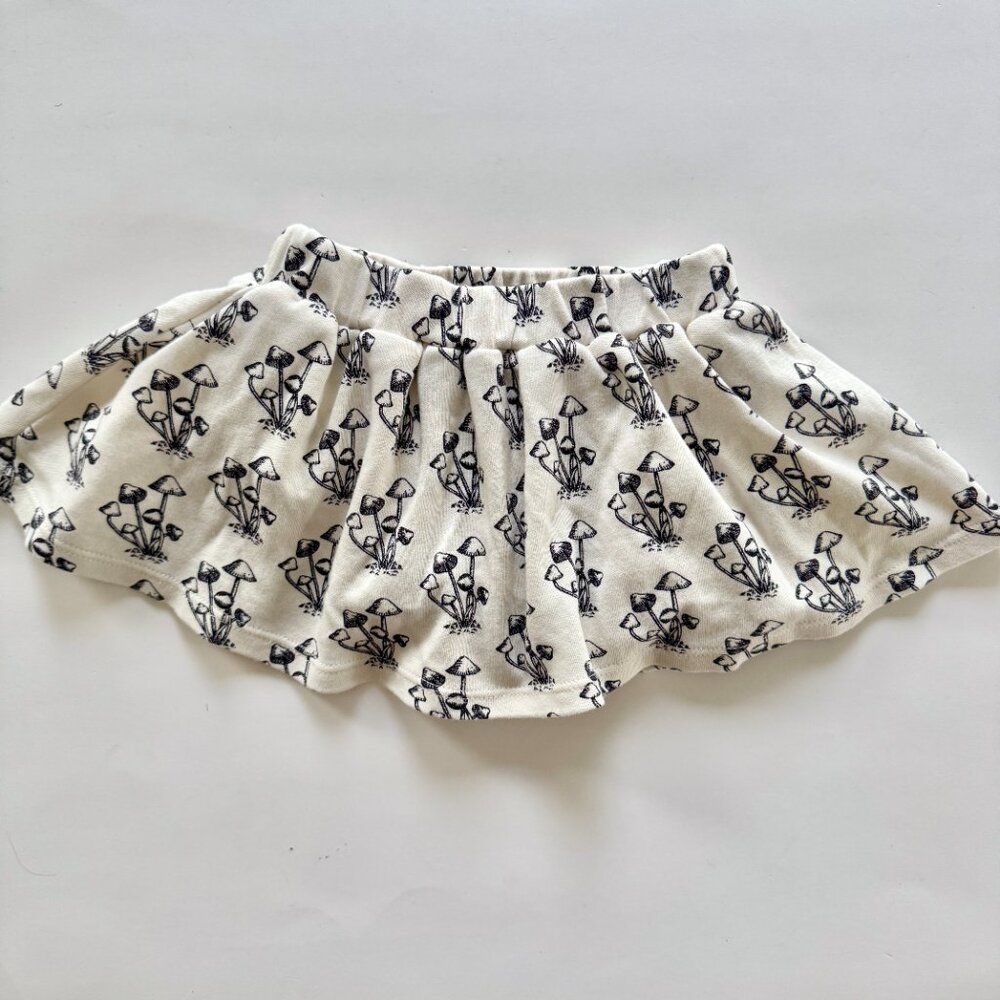 Kate Quinn Skirted Bloomer | Black & White Mushroom Skirt | 12–18M